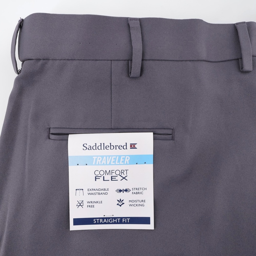 NEW Saddlebred Traveler Comfort Flex Dress Pants Gray Mens 42x29